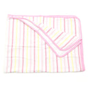 Owen Striped Interlock Blanket 70x90cm - 100% Cotton - Pink