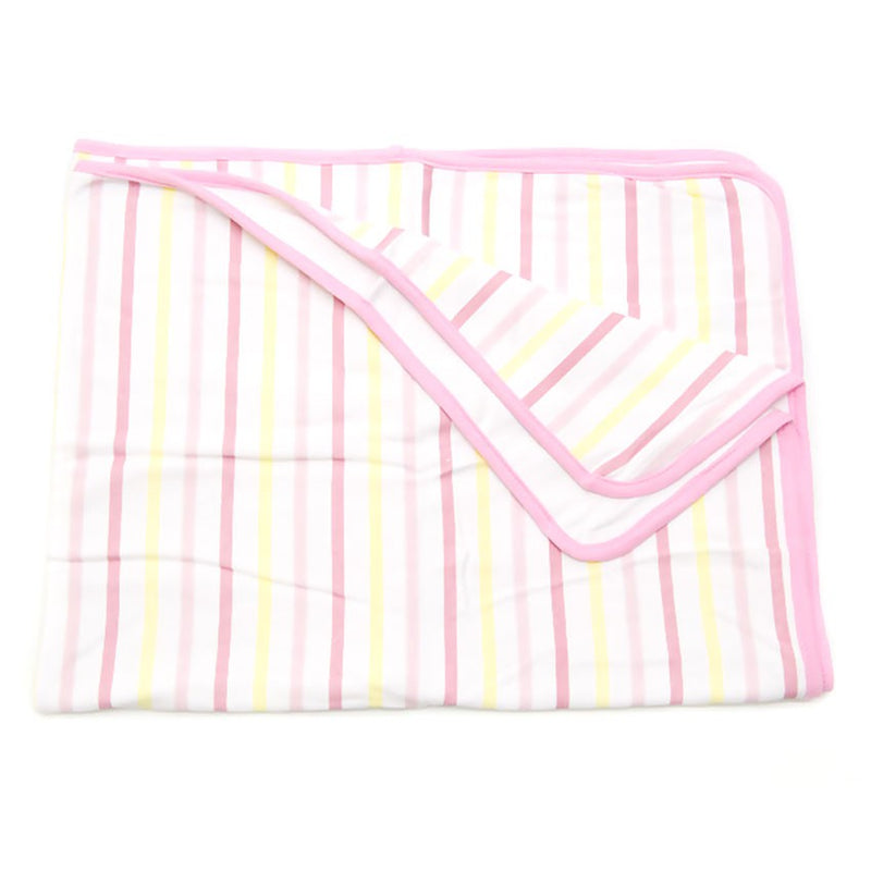 Owen Striped Interlock Blanket 70x90cm - 100% Cotton - Pink