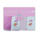 OWEN 4pc Terry Washcloth Set - 100% Cotton - 7 Designs!