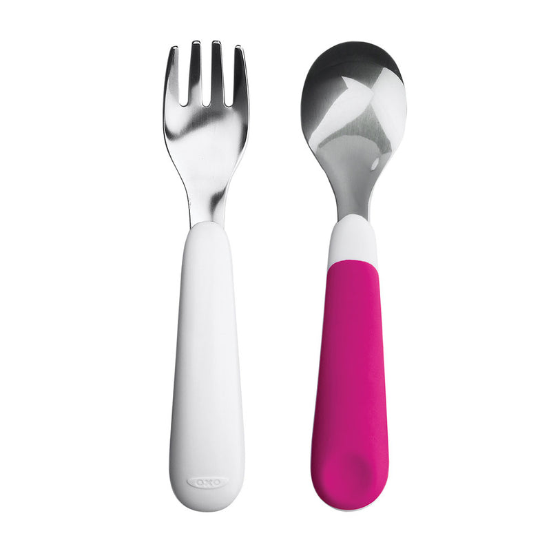 OXO Fork & Spoon Set - Aqua/Pink/Green/Orange