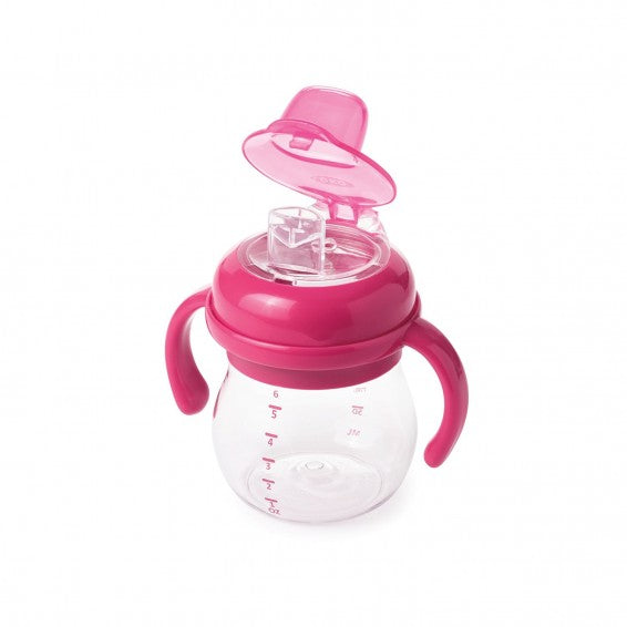 OXO Tot Grow Soft Spout Cup With Removable Handles 6oz/150ml 4m+ - Pink