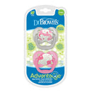 [Bundle Of 2] Dr. Brown’s Advantage Pacifier - Stage 1, Glow in the Dark - Pink (2-Pack)