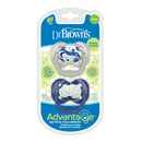 [Bundle Of 2] Dr. Brown’s Advantage Pacifier - Stage 1, Glow in the Dark - Blue, 2-Pack