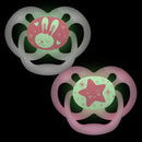 [Bundle Of 2] Dr. Brown’s Advantage Pacifier - Stage 2, Glow in the Dark - Pink, 2-Pack