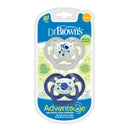 [Bundle Of 2] Dr. Brown’s Advantage Pacifier - Stage 2, Glow in the Dark - Blue, 2-Pack