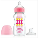 [2-Pack] Dr. Brown’s 9oz/270ml PP Wide-Neck"Options+" Bottle Pink Hearts Sippy Spout