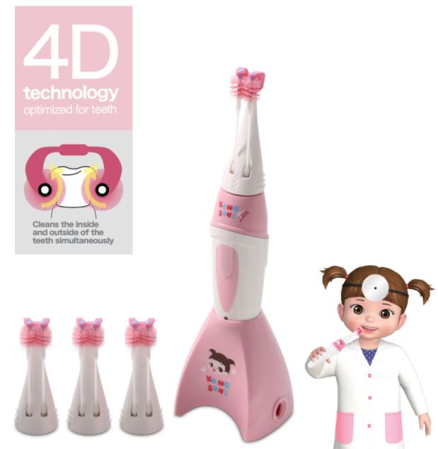 Mobilesteri Kongsuni 4D Double Helix Roll Brush Electric Toothbrush Set For Kids Aged 4 or Above