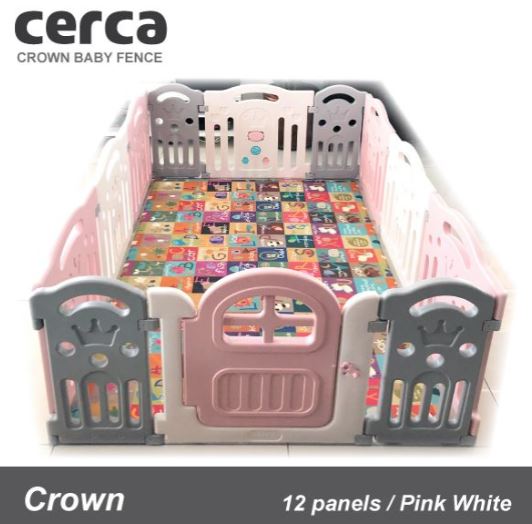 Cerca Crown Baby Fence (Pink/White)