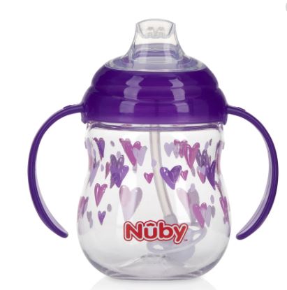 Nuby Tritan Combo 360 - 9oz/270ml Cup With Handle - Purple