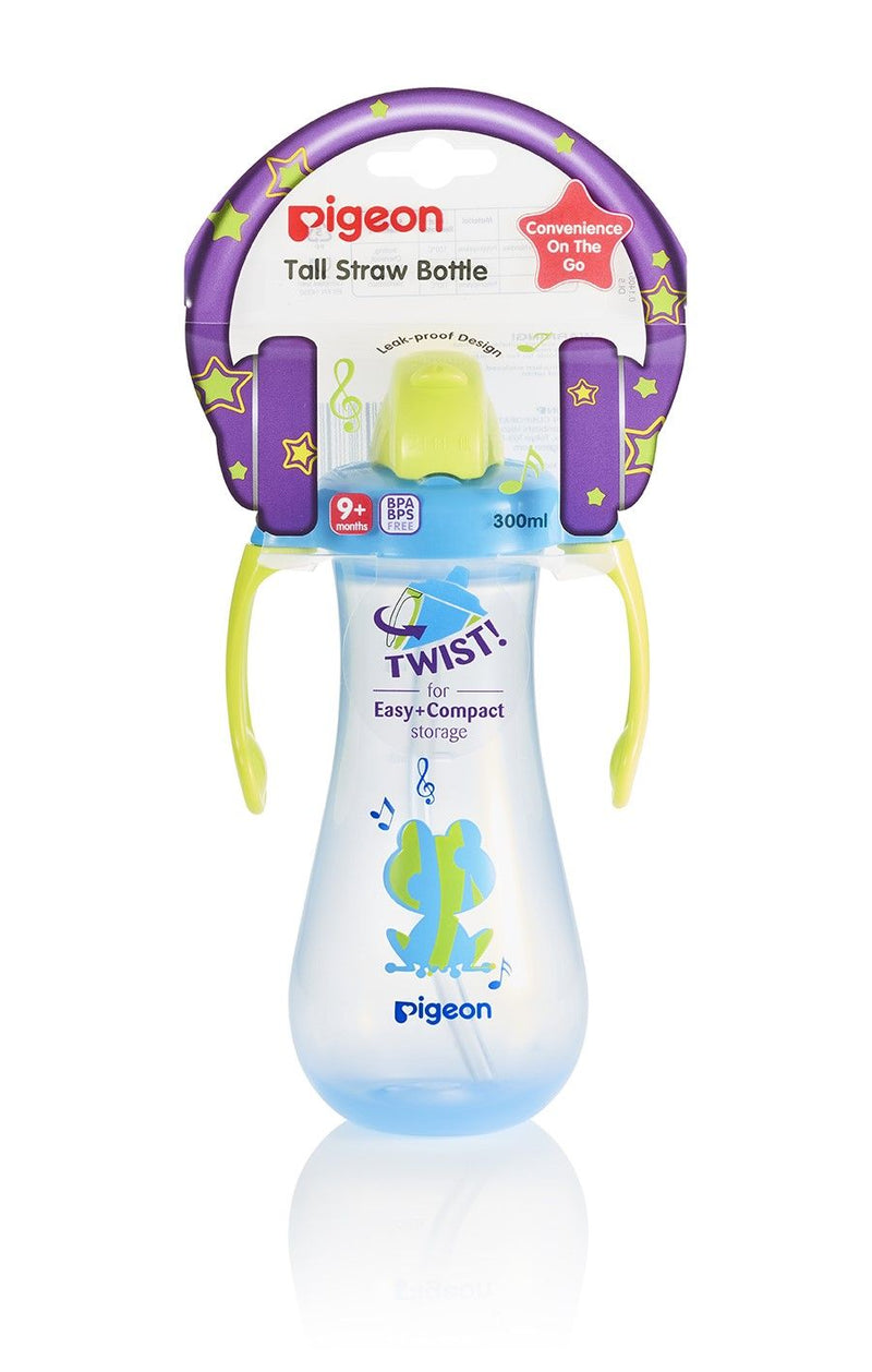 Pigeon Tall Straw Bottle Frog - Blue