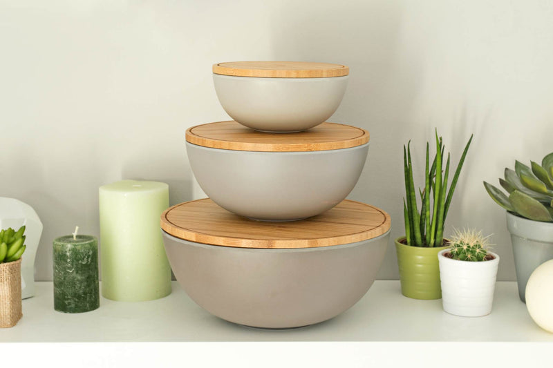 Pebbly Salad Bowl (L) - Light grey