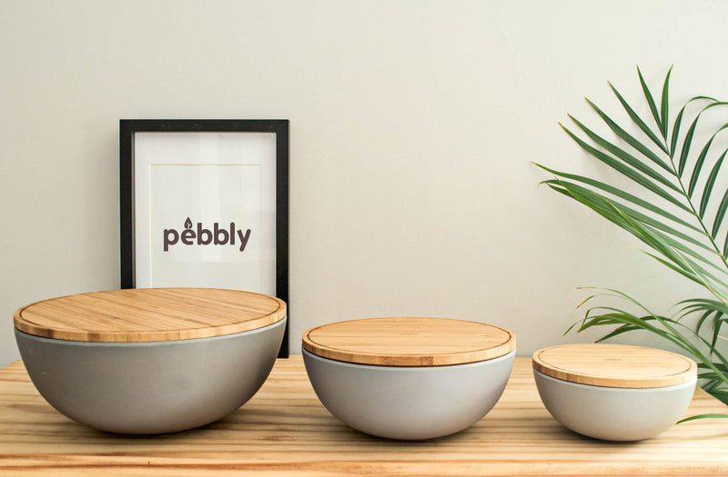 Pebbly Salad Bowl (S) - Light Grey