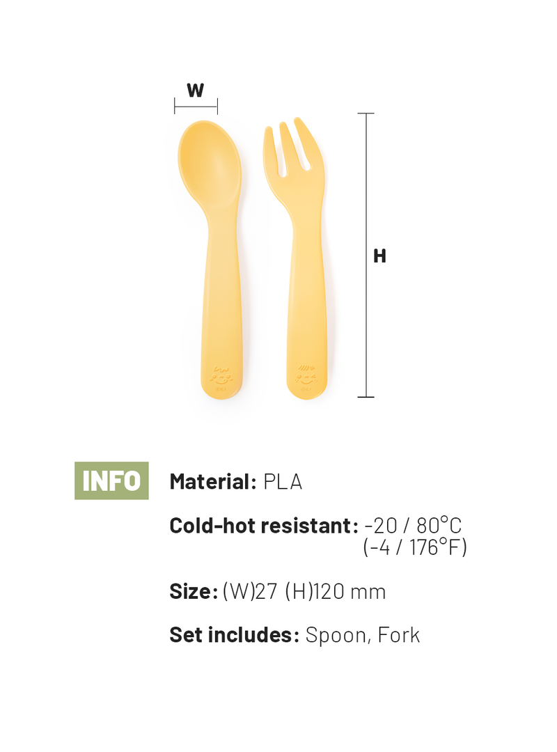 [2-Pack] Mother's Corn Self Training Spoon & Fork Set