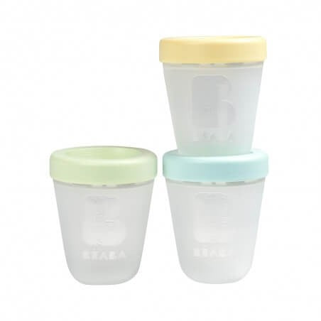 Beaba Set Of 3 Single  Portions Silicone - Spring