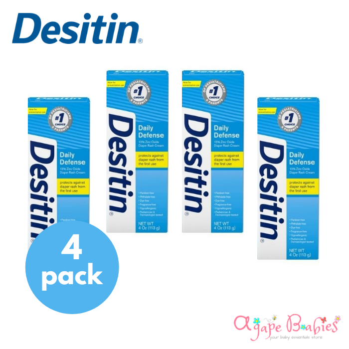 4 PACK - Desitin Daily Defense Diaper Cream 4oz BLUE Exp: 04/23