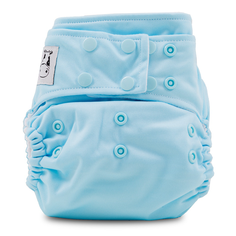 Moo Moo Kow One Size Pocket Diapers Snap - Baby Blue
