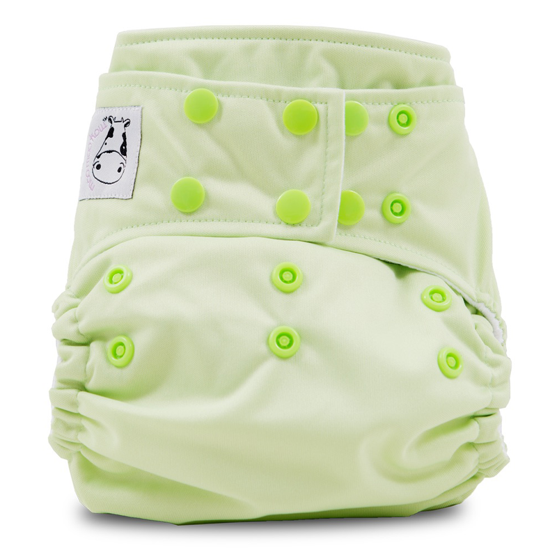 Moo Moo Kow One Size Pocket Diapers Snap - Celery