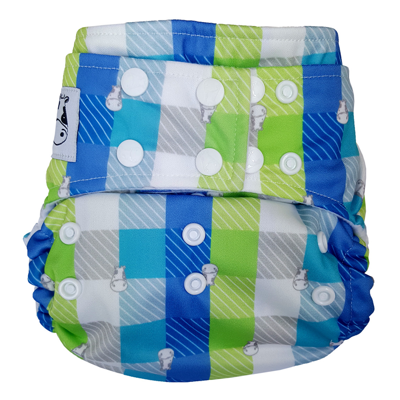 Moo Moo Kow Bamboo Cloth Diaper One Size Snap - Checkers