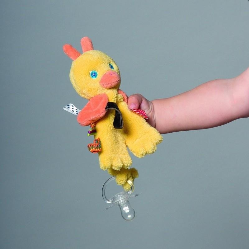 Snoozebaby Pacifier Holder - Flo the Cuddling Duckling