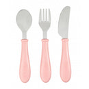 Beaba Stainless Steel Training Cutlery Knife / Fork / Spoon - Old Pink