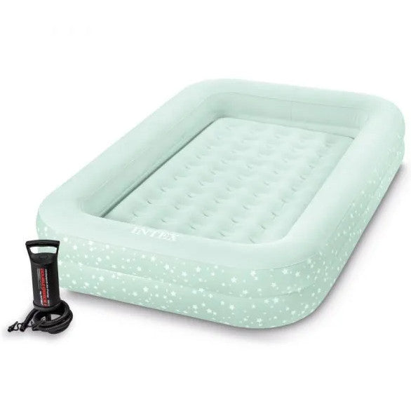 Intex Kids Travel Bed Set, Includes Double Quick 1 Hand Pump (Ages 3-6)