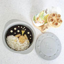 Mother's Corn Sunny Silicone Suction Bowl with Lid - Grey