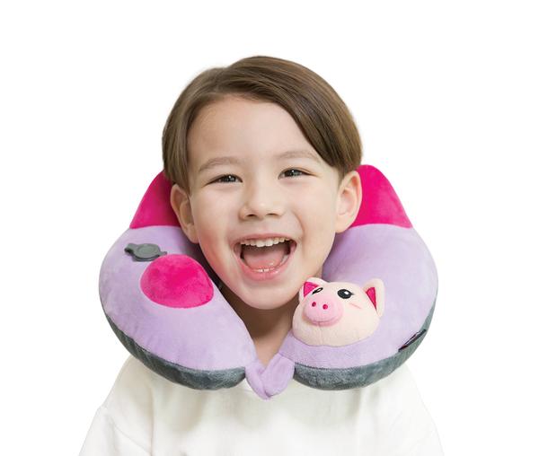 TravelMall Kid’s Inflatable Travel Pillow (Piglet Edition)