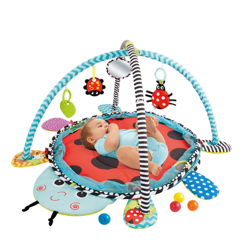 Konig  Kids 3 IN 1 Ladybug Activity Play Gym  Baby Lay Mat  With 30 Balls  (0-36 Months)