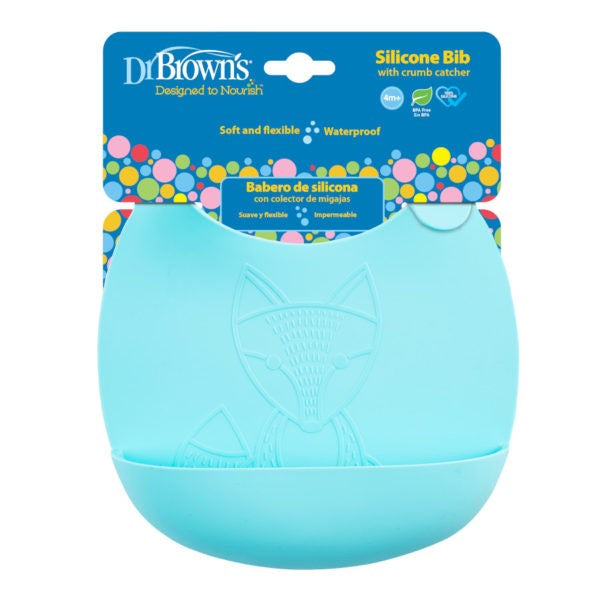 [2-Pack] Dr Brown's Silicone Bib - Turquoise