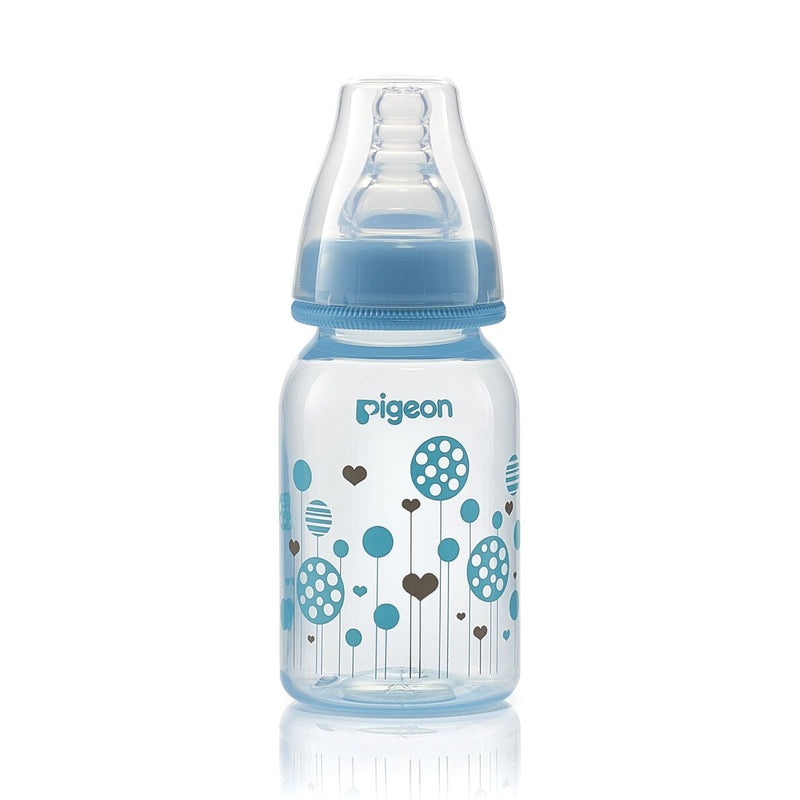 Pigeon Flexible Peristaltic Nipple Clear Nursing Bottle RPP 120Ml (Blue)