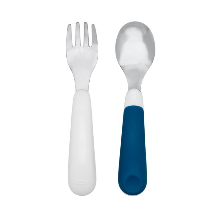 OXO TOT On-The-Go Fork And Spoon Set - Navy - Metal