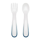 OXO Tot On-The-Go Plastic Fork & Spoon Set With Travel Case - Navy