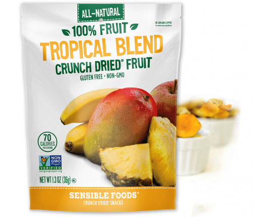 Sensible Foods All-Natural 100% Fruit Tropical Blend Crunch Dried Fruit 9g Exp: 12/24
