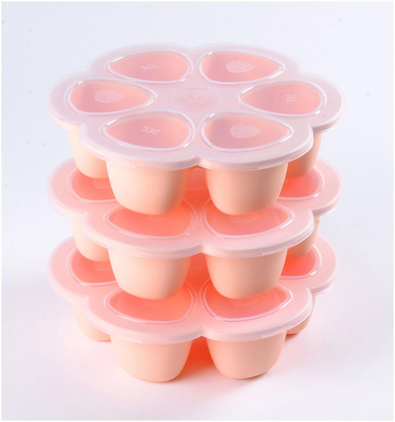 Beaba Silicone Baby Food Portions Tray, 6x150ml Pink