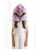 Travelmall 3D Inflatable Neck Pillow with Patented Pump and Hood - Unicorn