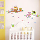 Walplus Colorful Owl Flower Tree Wall Decals 30x60cm
