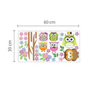 Walplus Colorful Owl Flower Tree Wall Decals 30x60cm