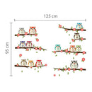 Walplus Nursery Owl Numbering Wall Decals 90x30cm 2pcs