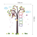 Walplus Monkey Tree Height Grow Chart Wall Decals 90x30cm 4pcs
