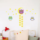 Walplus Owl Moon Star Glow In The Dark Wall Decals 30x60cm