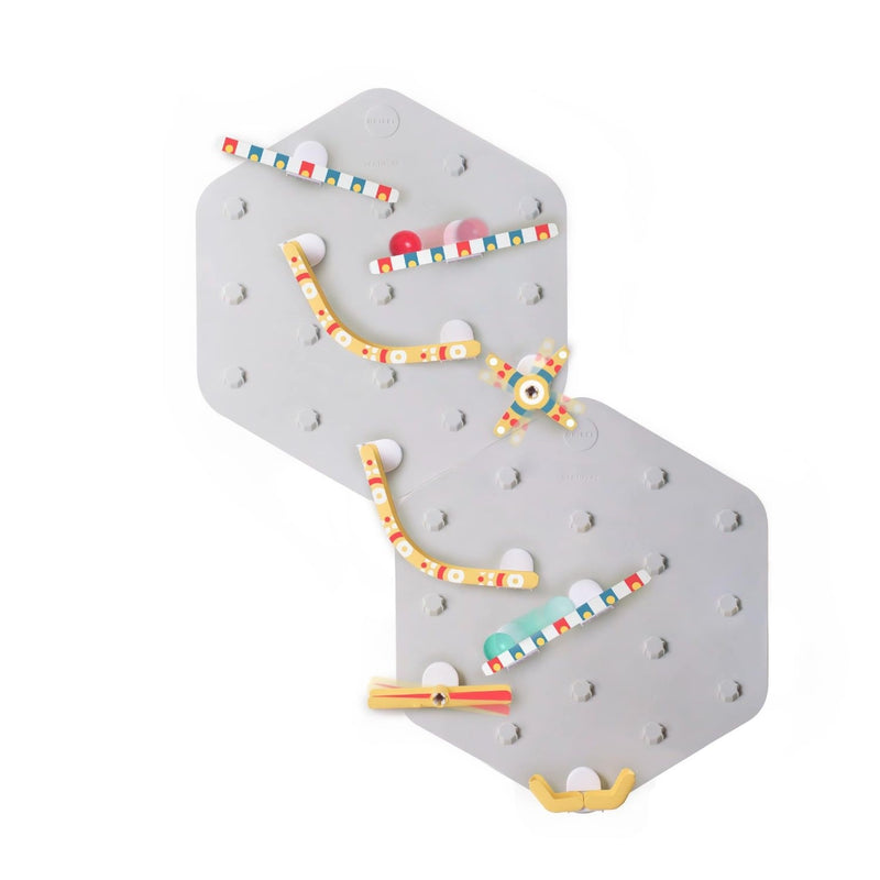 Oribel VertiPlay STEM Build Your Own Marble Run Wall Toy - 2 Curvy Tracks +4 Connectors (2 Pack)