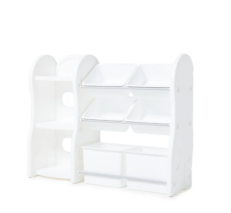 IFAM Design Storage Rack & Bookshelf (2 Large 4 Small Baskets) - White
