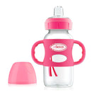 Dr Brown's 9 oz/270 ml PP WW "Options Compatible+" Sippy Spout Bottle W/ Silicon Handles, Pink, 1-Pack