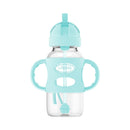[Bundle of 2] Dr Brown's 9 oz/270 ml PP W-N Sippy Straw Bottle w/ Silicone Handles, Green, 1-Pack