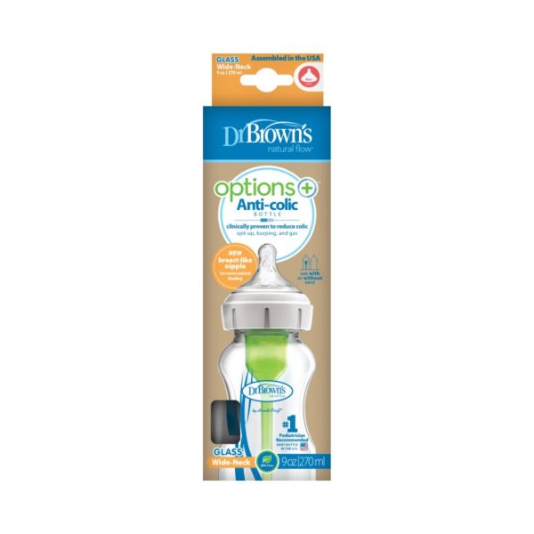 Dr Brown's 9 oz/270 ml Glass Wide-Neck "Options+" Bottle (1 Pack)