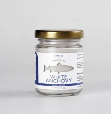 Crystal of the Sea 80 GR White Anchovy / Whitebait Food Powder / 100% Natural Ingredients / High Omega 3 (DHA) Calcium