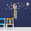 Walplus Owl Moon Star Glow In The Dark Wall Decals 30x60cm