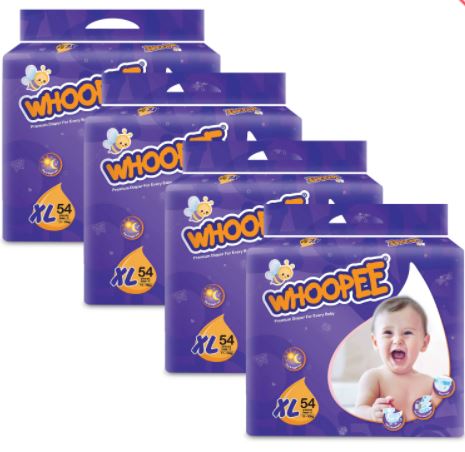 Nepia Oji Whoopee Tape Diapers XL54 (4 Packs / Cartoon) - FOC Showa Baby Wipes 99.5% Water 80s x 3packs