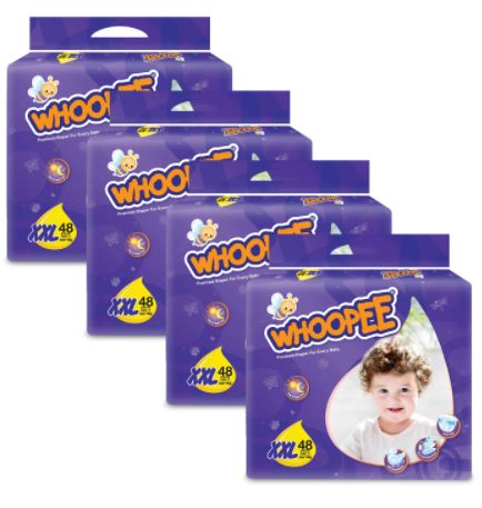 Nepia Oji Whoopee Tape Diapers XXL48 (4 Packs / Cartoon) - FOC Showa Baby Wipes 99.5% Water 80s x 3packs
